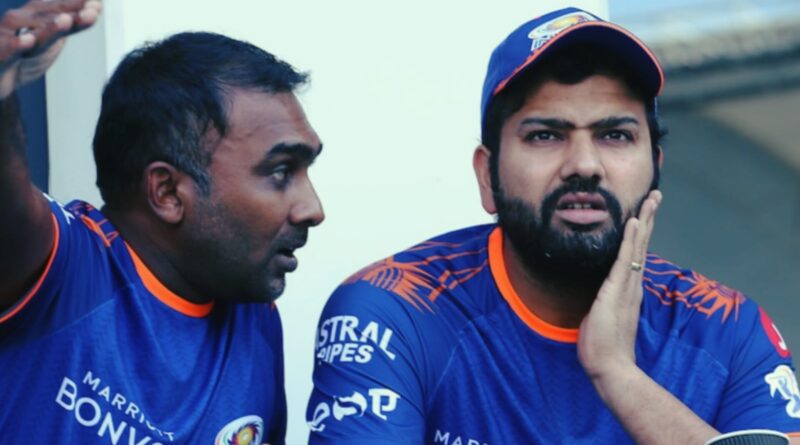 Rohit with mi coach jaywardhane